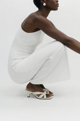AMANDA - White Woven Leather Sandals