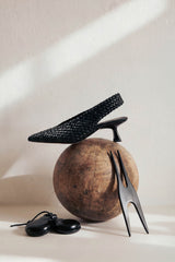 BIANCA - Black Woven Leather Pumps