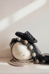 IBIZA - Black Woven Leather Sandals