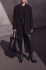 CHUECA - Black Leather Platform Boots