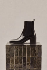 DALLAS - Black Leather Ankle Boots