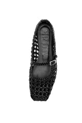 PARIS - Black Woven Leather Ballerina