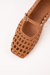PARIS - Brown Woven Leather Ballerina