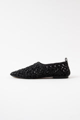 PISA - Black Woven Leather Ballerina