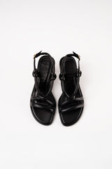 ALICANTE - Black Leather Sandals