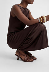 ALICANTE - Dark Brown Leather Sandals