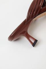 AMANDA - Dark Brown Woven Leather Sandals