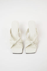 AMANDA - White Woven Leather Sandals