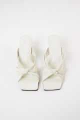 AMANDA - White Woven Leather Sandals