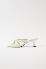 AMANDA - White Woven Leather Sandals