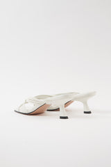 AMANDA - White Woven Leather Sandals