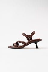 ANAYA - Dark Brown Woven Leather Sandals