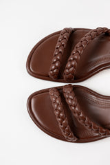 ANAYA - Dark Brown Woven Leather Sandals