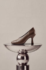 Berlin taupe leather pumps - Souliers Martinez