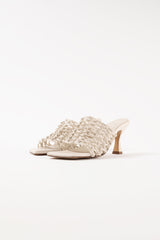 CABO - White Woven Leather Sandals