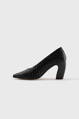 CANDICE - Escarpins en cuir tressé noir