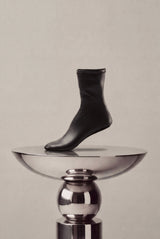Carla black faux stretch leather socks - Souliers Martinez
