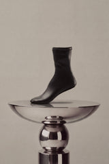 Carla black faux stretch leather socks - Souliers Martinez