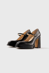 CASILDA - Black Leather Mary Jane Pumps