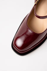 CASILDA - Burgundy Patent Leather Mary Jane Pumps