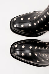 CHUECA - Black Leather With Studs Platform Boots