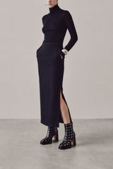 CHUECA - Black Leather With Studs Platform Boots