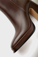 CHUECA - Dark Brown Leather Platform Boots