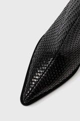 COLORADO - Black Woven Leather Ankle Boots