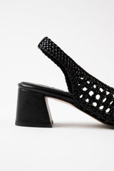 CUENCA - Black Woven Leather Pumps