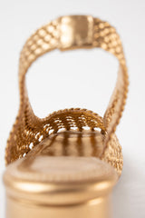CUENCA - Gold Woven Leather Pumps