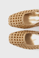 CUENCA - Gold Woven Leather Pumps