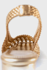 CUENCA - Gold Woven Leather Pumps