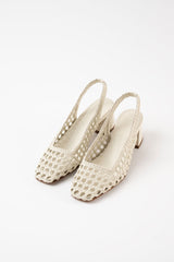 CUENCA - White Woven Leather Pumps