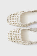 CUENCA - White Woven Leather Pumps