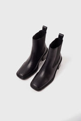 DALLAS - Bottines en cuir noir