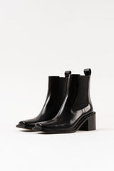 DALLAS - Black Leather Ankle Boots