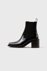 DALLAS - Black Leather Ankle Boots