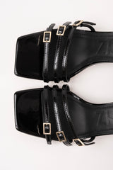 EDEN - Black Patent Leather Sandals