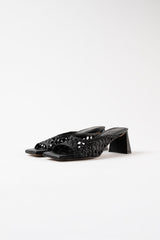 ERNESTINA - Black Woven Leather Sandals