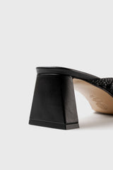 ERNESTINA - Black Woven Leather Sandals