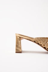 ERNESTINA - Gold Woven Leather Sandals