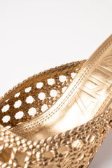 ERNESTINA - Gold Woven Leather Sandals