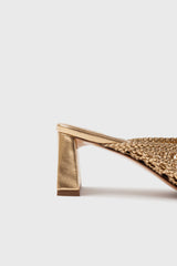 ERNESTINA - Gold Woven Leather Sandals
