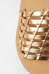 ESTRELLA - Gold Woven Leather Sandals