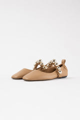FLAMENCA - Light Brown Leather Ballerina