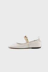 FLAMENCA - White Leather Ballerina