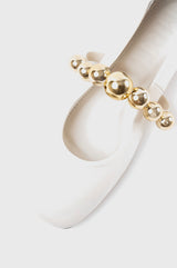 FLAMENCA - White Leather Ballerina