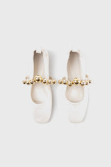 FLAMENCA - White Leather Ballerina
