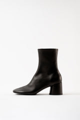 FLAVIA - Black Leather Ankle Boots