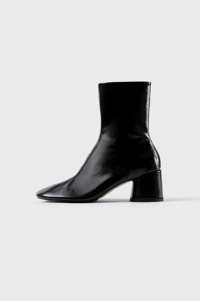 FLAVIA - Black Patent Leather Ankle Boots